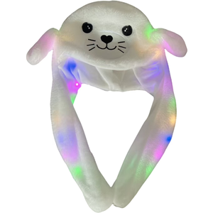 卸売HQホットバニーアイムーブ光る帽子ウサギLedライトジャンプ面白いぬいぐるみ耳の子供のための漫画の帽子女の子のコスプレ - Product Image 6