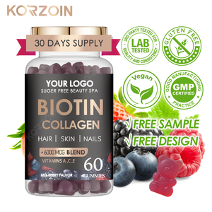 Complément alimentaire OEM BIOTINE COLLAGÈNE ET BIOTINE EN GOMMES VITAMINES ET SUPPLÉMENTS POUR LES FEMMES HAIR GUMMIES - Product Image 1