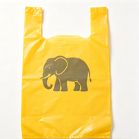 Sac de courses en plastique jaune à imprimé animal uni pour supermarché et commerce de détail, logo personnalisé disponible en usine