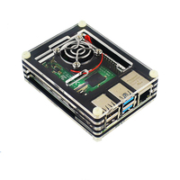 Raspberry Pi Modelo B 1GB 2GB 4GB de RAM Kit de iniciación incluyen negro + ventilador + disipador de calor + fuente de alimentación + Cable Micro