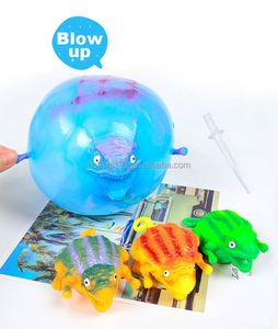 Creative TPR Blow-Up Dinosaur <b>Balloon</b> Bubble Ball Hollow Animal Stress Relief Vent Toy Viral Novelty Inflatable Fidget Toy - Product Image 3