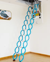 Échelle de grenier électrique télescopique en alliage de titane et de magnésium, design moderne, capacité de charge de 300 kg, hauteur extensible de 10 pieds