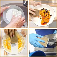 Kit de Esponjas de Limpieza Resistentes a los Arañazos, Esponjas de Celulosa Natural para Utensilios de Cocina Antiadherentes, Forma Rectangular