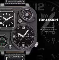 Montre homme OEM unique, luxe, grande taille, cadran carré, décoration boussole, mouvement quartz, style antique, logo personnalisé