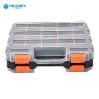 Boîte de rangement portable pour pièces de quincaillerie à double face, facilement accessible, avec boucles de sécurité pour vis, clous et outils