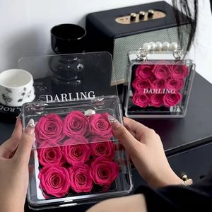 Rosas Eternas 2025, 9 Piezas, Flores Reales de Larga Duración en Caja de Acrílico con Espejo, Regalo Preservado para el Día de San Valentín o el Día de la Madre - Product Image 6