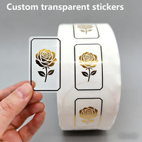 Autocollants personnalisés en feuille d'or UV DTF, impression de logo, étiquette, rouleau, autocollants transparents en or pour l'emballage des produits, personnalisés