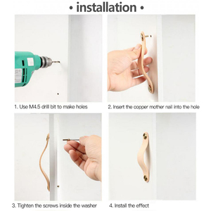 Hot Sale Weiche Leder knöpfe Möbel griffe Schublade zieht mit Messings chnecke - Product Image 4