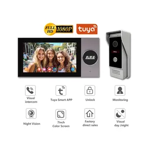 7 pouces vidéo Tuya sonnette système d'interphone vidéo sonnette intelligente Wifi fonction de Vision nocturne système de visiophone intelligent