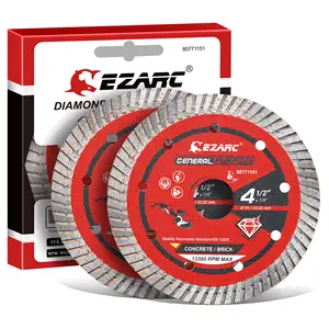 EZARC 4.5 inch Diamond Blade, Turbo Diamond Saw Blades para Angle Grinder, 4,5 "lâmina de pedra para corte rápido porcelana cerâmica Gr