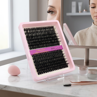 Vente en gros de cils postiches en D, extensions de cils 60D 80D 100D 120D 160D, cils en grappe naturels et épais en fibres synthétiques