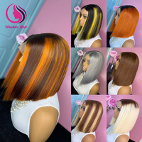 Peluca de Encaje Frontal Completo HD con Reflejos Naranja Jengibre Suave, Cabello Virgen Vietnamita Original, Pelucas sin Pegamento 5x5, Cabello Humano con Frente de Encaje