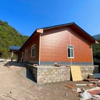 Petite maison préfabriquée avec panneau en métal gravé, imperméable, anti-UV, isolation thermique, revêtement mural
