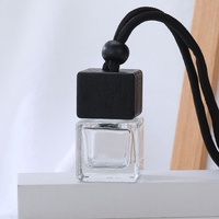 Diffuseur de parfum pour voiture en verre noir dégradé classique, vide, avec bouchon en bois noir personnalisé, pour huiles essentielles et parfums