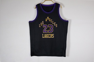 <span class=keywords><strong>Maillot</strong></span> de basketball pour homme 2026, style rétro brodé, couleurs de l'équipe de Los Angeles, noir, vente en gros, dropshipping - Product Image 2