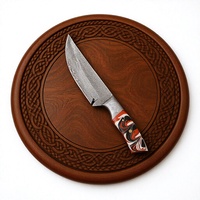 Couteau de chasse artisanal en acier Damas avec manche en bois et étui en cuir personnalisable pour usage extérieur, options OEM et DIY