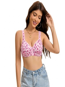 <span class=keywords><strong>Reggiseno</strong></span> <span class=keywords><strong>Senza</strong></span> <span class=keywords><strong>Ferretto</strong></span> e <span class=keywords><strong>Senza</strong></span> Imbottitura con Chiusura Frontale, Lavorazione a Maglia <span class=keywords><strong>Senza</strong></span> Cuciture, Motivo Floreale e Spalline Larghe per Donne Anziane - Product Image 3