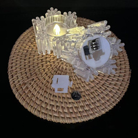 Bougie LED personnalisée en forme de flocon de neige de Noël, couleur blanc chaud, lumière de bougie pour la décoration d'ambiance à la maison