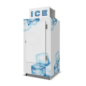 commercial hotel kitchen bagged ice box upright solid door ice freezer storage 100bags ice fridge refrigerator