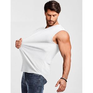 Camiseta sin mangas acanalada FOXA para hombre, para entrenamiento, gimnasio, fitness, 100% algodón, transpirable - Product Image 4
