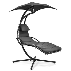 Chaise longue pour <span class=keywords><strong>jardin</strong></span> Balançoire pour extérieur Chaise longue courbée suspendue en acier avec auvent - Product Image 2