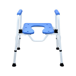 Chaise de toilette Weiyikang bleue et blanche avec accoudoirs pour personnes âgées et handicapées, équipement de sécurité pour la salle de bain - Product Image 2