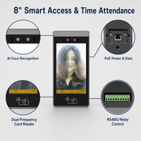 Tablet PC de 8 Pulgadas con Sistema Android para Control de Acceso Biométrico, Cámara Dual WDR, Capacidad para 30,000 Rostros, Relé RS485 Wiegand para Puerta Rápida