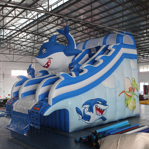 Tùy Chỉnh Trẻ Em Inflatable Trượt Nước Inflatable Cho Hồ Bơi Giá Rẻ Inflatable PVC Trượt Với Hình Dạng Con Cá Mập - Product Image 2