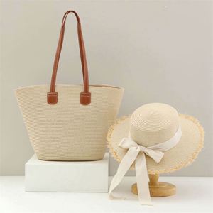 New Straw <b>Hat</b> <b>Bag</b> Set Women's Shoulder <b>Bag</b> Knitting Beach <b>Hat</b> <b>Bag</b> for Women - Product Image 5