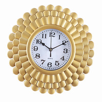 Jam Dinding Akrilik Plastik Rose Gold Sunburst Bulat dengan Angka 3D untuk Ruang Makan Hotel Interior Elegan