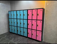 Casier coloré avec serrure à capteur pour le stockage des employés, gymnase, salle de bain, casier en acier inoxydable pour stocker des effets personnels