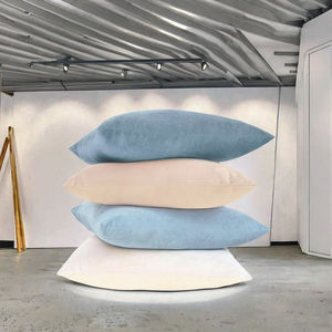 Housse de coussin décorative carrée en velours tricoté, douce et unie, personnalisable, pour la maison et l'hôtel - Product Image 3