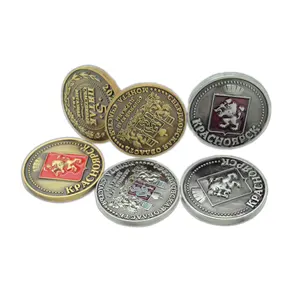 Material Old Antique 3D Collection Coins With Design Custom Printed Engraved Chinese Dragon Gold Challenge Coin