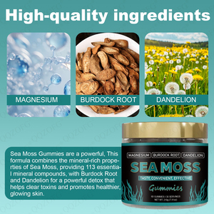 Private Label Vegan Organic Sea Moss Gummy Immune Support Energy Boosting Antioxidant Vitamins Minerals Detox Gluten-Free Adults - Product Image 4