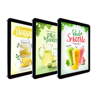 Cadre d'affichage de menu LED en acrylique et aluminium pour restaurant et café, tailles A1/A2/A3/A4, forme rectangulaire, ultra-plat, suspendu, publicitaire