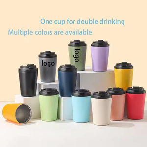 <b>Hot</b> Selling 12oz Portable Insulated Double Tumbler 8oz Coffee Mug Leakproof Lid for <b>Hot</b> Cold Beverages - Product Image 5
