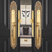Serrure de porte intérieure en laiton massif de style architectural, loquet magnétique silencieux de luxe de style européen pour grandes portes doubles en bois