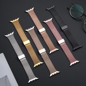 <span class=keywords><strong>Bracelet</strong></span> de montre en acier inoxydable maillé 40mm 41mm 44mm 45mm pour <span class=keywords><strong>apple</strong></span> <span class=keywords><strong>Watch</strong></span> Series <span class=keywords><strong>7</strong></span> 6 5 4 3 <span class=keywords><strong>Bracelet</strong></span> en métal Boucle milanaise 20mm 22mm - Product Image 2