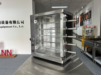Elektrische draairooster oven voor kip, commerciële braadmachine voor kip, elektrische grill, verticale vlees BBQ kip rotisserie oven