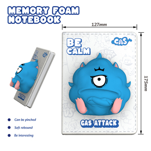 Cuaderno con Espuma Viscoelástica Estampada de Monstruos Extraños de EE. UU., Encuadernación Cosida, Regalo con 6 Monstruos Únicos, Diario Sensorial Suave, Creativo y Adorable - Product Image 1