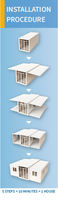 Maisons pliables en Chypre, grandes maisons préfabriquées modulaires extensibles et personnalisables de 60 m2, à emporter, à pousser vers l'extérieur