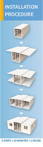 Maisons pliables en Chypre, grandes maisons préfabriquées modulaires extensibles et personnalisables de 60 m2, à emporter, à pousser vers l'extérieur - Product Image 6