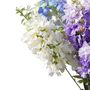 Fleurs artificielles de delphinium Greenway en PVC, plante entière, blanc, jaune, orange, violet, bleu, arrangements floraux décoratifs - Product Image 5