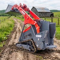 Mini-chargeuse compacte sur pneus avec accessoires hydrauliques pour l'agriculture et l'aménagement paysager