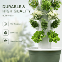 Système de culture hydroponique verticale automatique à 5 niveaux pour tour de jardinage, en matériau ABS, pour culture de légumes en intérieur/extérieur