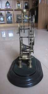 24K doré Style <span class=keywords><strong>français</strong></span> ovale bombé moulinet échappement 8 jours Fusee chaîne porcelaine semaine calendrier et lune cadran squelette horloge de table - Product Image 6