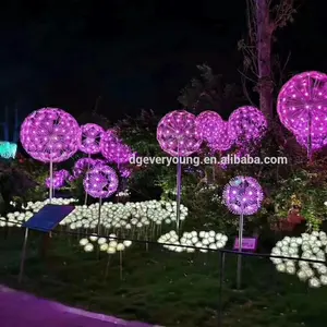 Outdoor Disesuaikan Tahan Air IP 67 3D Led Dandelion Bunga Motif Peri Dekorasi Pesta Outdoor Tahan Air Lampu