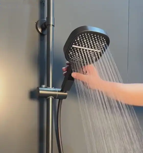 2023 Venta directa de fábrica Tiktok Piano Key 5 botones Pantalla digital Baño Cascada Lluvia Pistola Juego de ducha de metal con Mezclador - Product Image 5