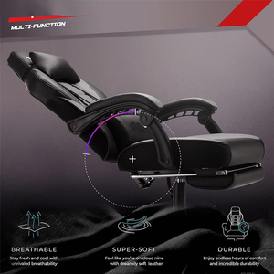 Silla de Oficina para Juegos de Computadora de Gran Tamaño y Alta Calidad, Silla Ejecutiva para Gamers, Económica, Ajustable en Altura, de Cuero PU - Product Image 5