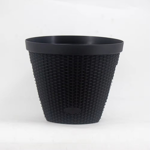 Pots de fleurs en plastique tressé fantaisie en <span class=keywords><strong>rotin</strong></span>, vente en gros, pour balcons, par l'usine chinoise - Product Image 3
